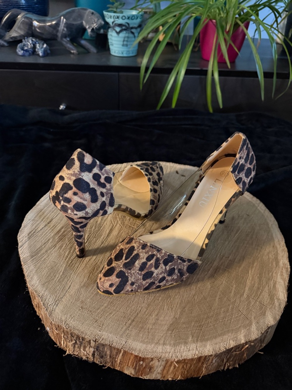 Aldo Leopard Print D'Orsay Pumps in Brown and Black - Picture 2 of 5
